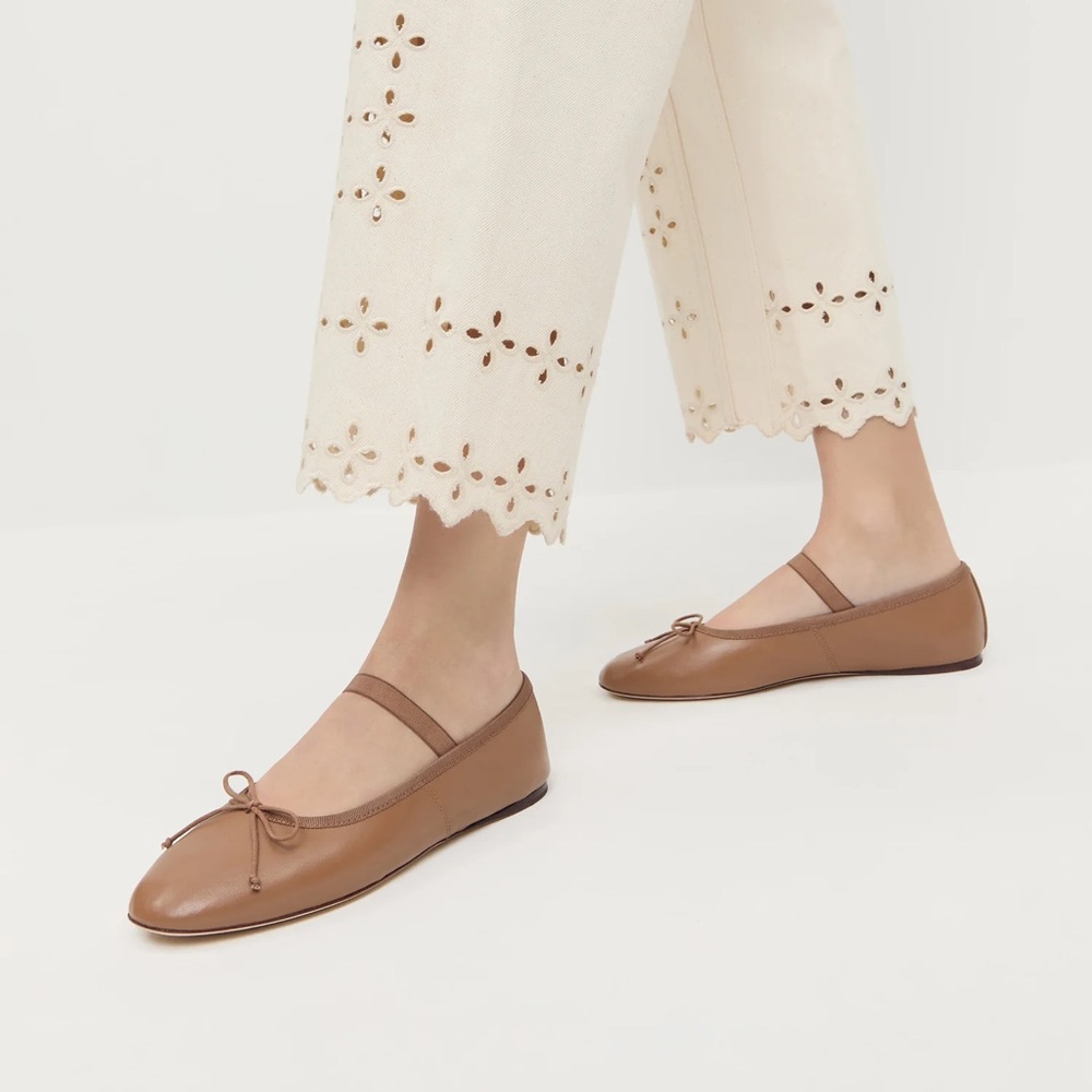 Loeffler Randall // Leonie Brown Leather Ballet Flats - Picture 2 of 10